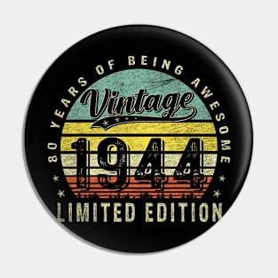 80 Year Old Gifts Vintage 1944 Limited Edition 80th Birthday Pin