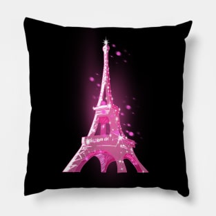 Eiffel Tower Pink October Pillow