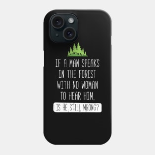 If A Man Speaks In The Forest Phone Case