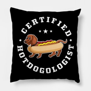 Certified Hotdogologist Funny HOT DOG Dachshund Summer Pillow