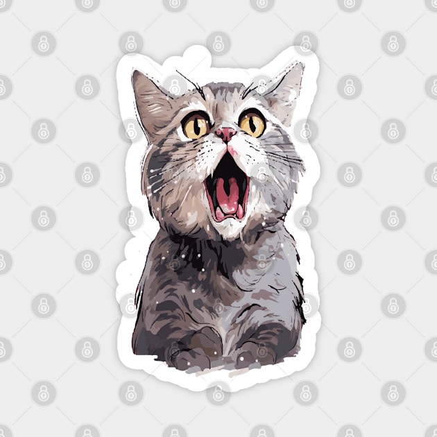 Cat Coughing Magnet by ArtfulDesign