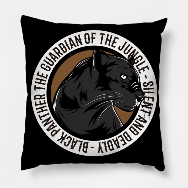 Black Panther - Guardian Of The Jungle Pillow by Hariolf´s Mega Store