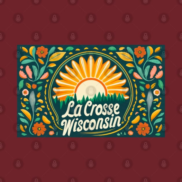 La Crosse Wisconsin Brushwork Rosemaling Style Art by BlueLine Design