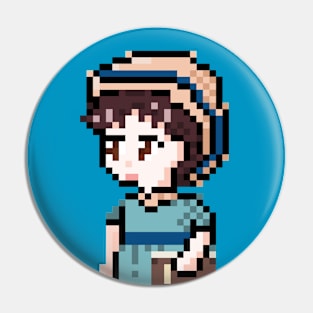 Cute Jane Austen Pixel Art Design Pin