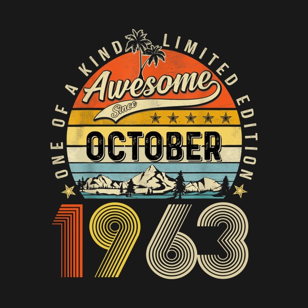 Awesome Since October 1963 Vintage 60th Birthday by Ripke Jesus