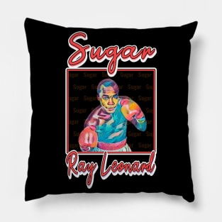 Sugar Ray Leonard Black Pillow