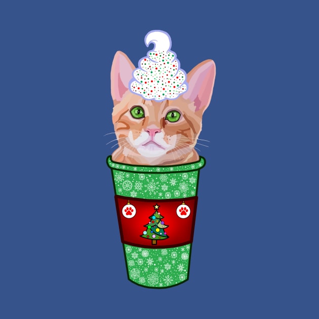 Christmas Peppermint Mocha Ginger Cat Coffee by Art by Deborah Camp
