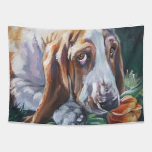 Basset Hound Fine Art Painting Tapestry