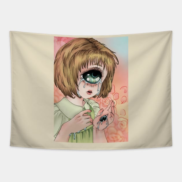 Crying cyclops Tapestry by Louielei