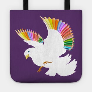 Peace Rainbow Dove Tote