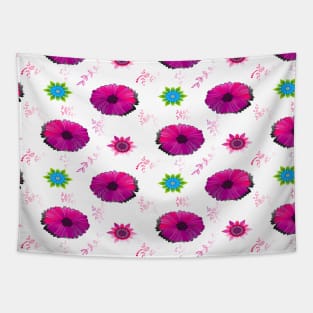 Cute And Beautiful Flowers Seamless Pattern With  pink Color Tapestry