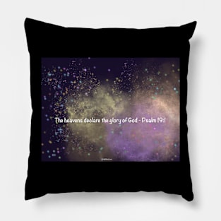 Psalm 19:1 over Nebula 7 Pillow