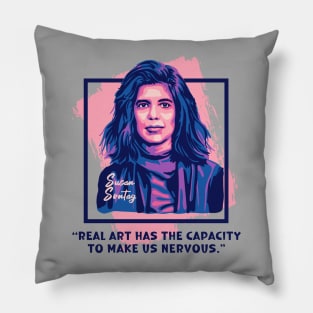 Susan Sontag Portrait and Quote Pillow