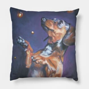 Dachshund Fine Art Painting Pillow