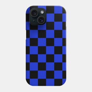 Medium Blue and Black Chessboard Pattern Phone Case