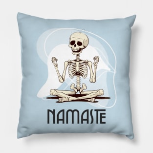 Cute skeleton yoga, namaste Pillow