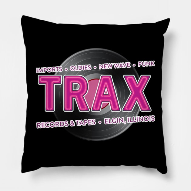 TRAX Records & Tapes Pillow by RetroZest