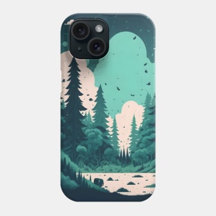 pine forest landscape magic Phone Case