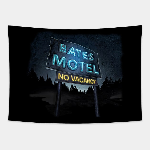 Bates Motel Sign Tapestry by Alema Art