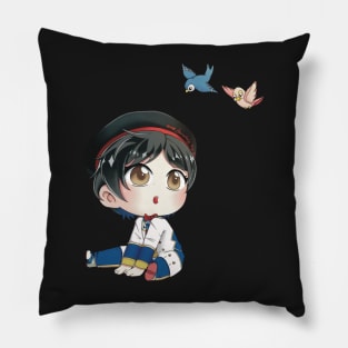 Surprised Neige LeBlanche Chibi with Birds Pillow