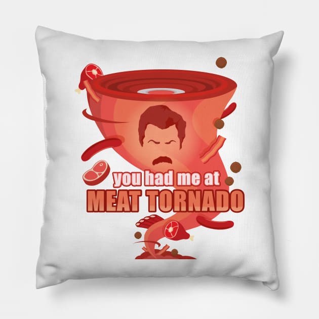 You had me at Meat Tornado Pillow by Sam Potter Design