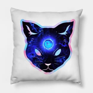 Shocking prismatic iridescent psychic cat Pillow