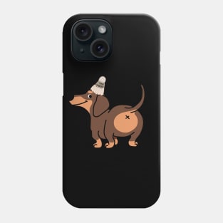 Dachshund dog with badminton ball Phone Case