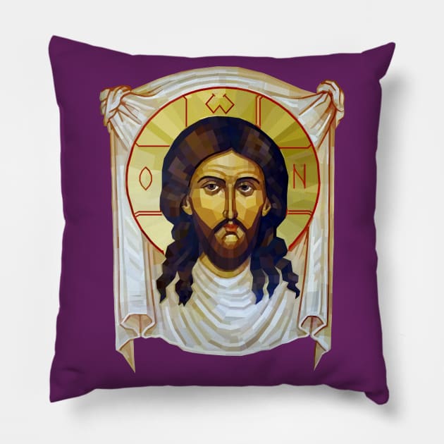 Jesus Christ Shroud Icon Pillow by Ricardo77