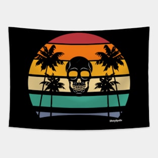 Skull in Paradise Tapestry