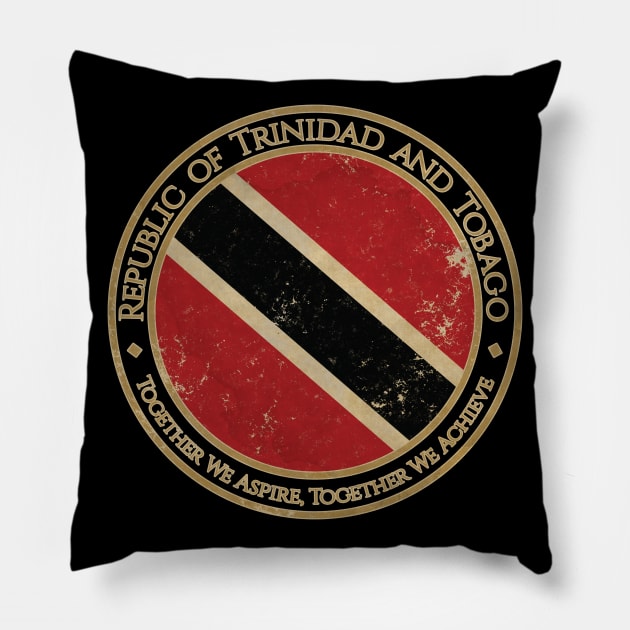 Vintage Republic of Trinidad and Tobago USA North America United States Flag Pillow by DragonXX