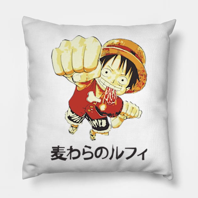 Mugiwara Loves Meat (Light V.) Pillow by JBeck