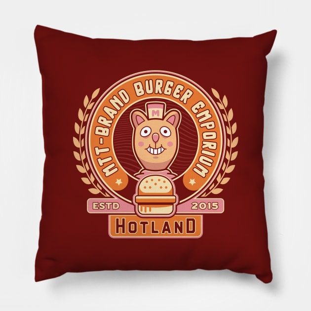 Burgerpants Burger Emblem Pillow by Lagelantee