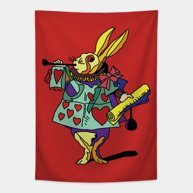 Alice In Wonderland - The White Rabbit Tapestry by ptelling