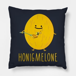 Funny honeydew melon with honey Pillow