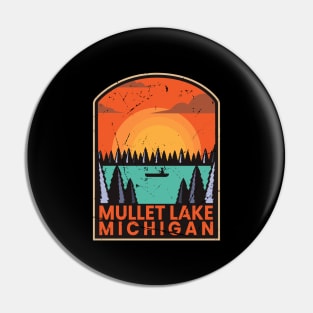 mullett lake michigan - emblem Pin