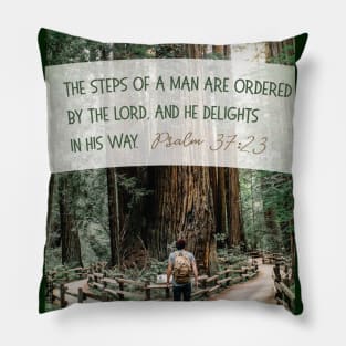 Your steps are ordered by the Lord - Psalm 37:23 Pillow
