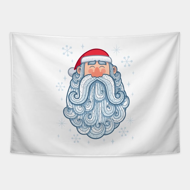 Santa Portrait 2 Happy Tapestry by Malchev