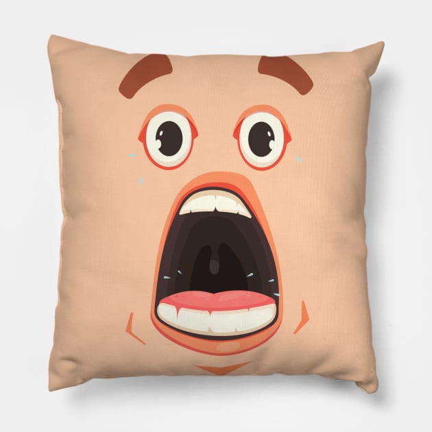 Anime Face Pillow by aquariart