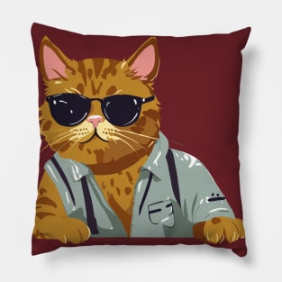 cat at work Pillow