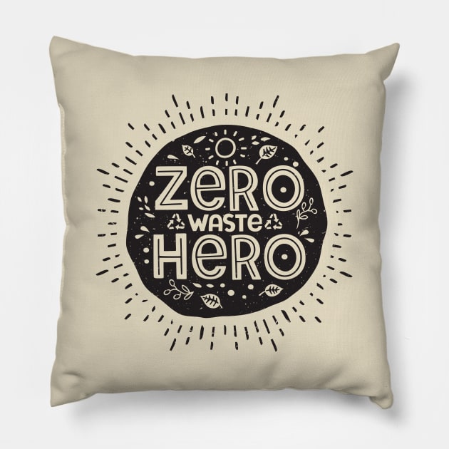 Zero Waste Hero - Sustainable Minimalist Living Pillow by bangtees
