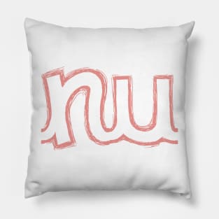 Nu Cursive Greek Letter Pillow