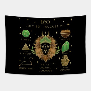 Crystal Zodiac Leo Collage Tapestry