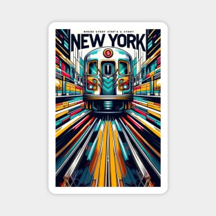 New York Subway story NYC Subway Train Classic T-Shirt Magnet