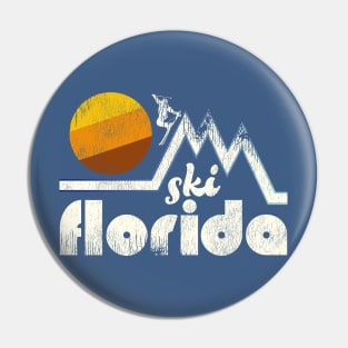 Retro Ski Florida Travel Humor Pin