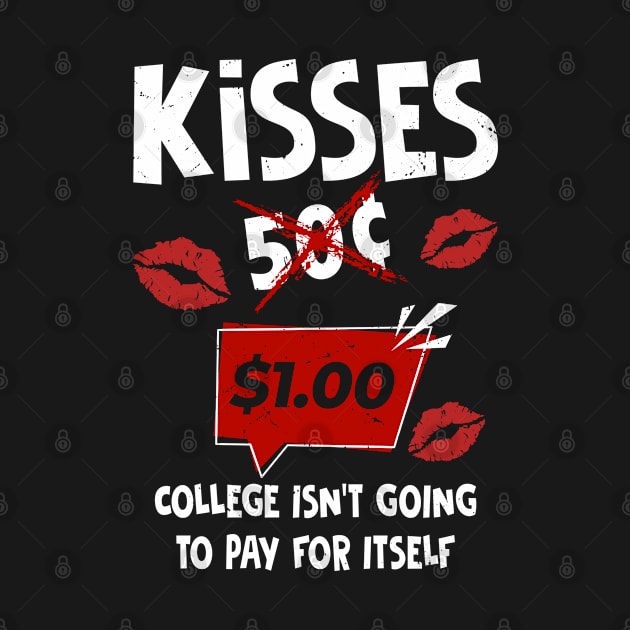 Valentines Day Gifts For Boys Funny Kisses One Dollar by dounjdesigner