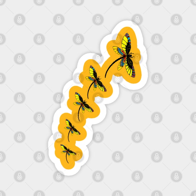 Dragon fly t-shirt Magnet by Riss art