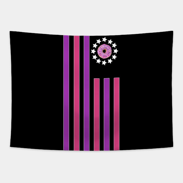 Donut - Flag Tapestry by adamzworld