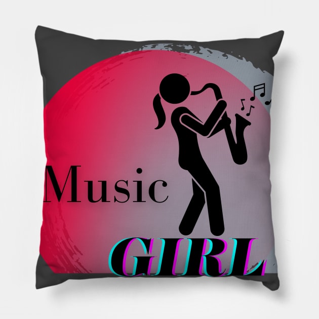 music girl Pillow by Butterfly Dira