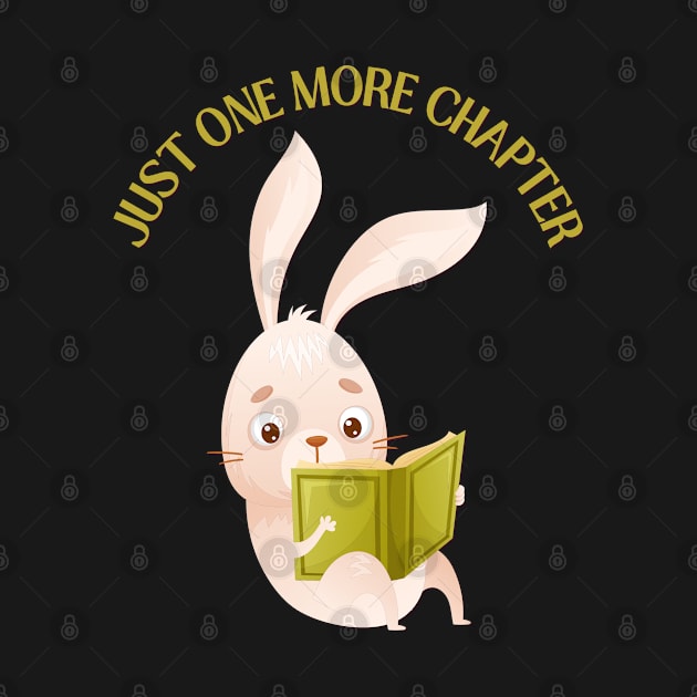 Little bunny reading book Just one more chapter I Love Books Bookoholic by BoogieCreates