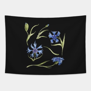 set of blue flowers_4 Tapestry